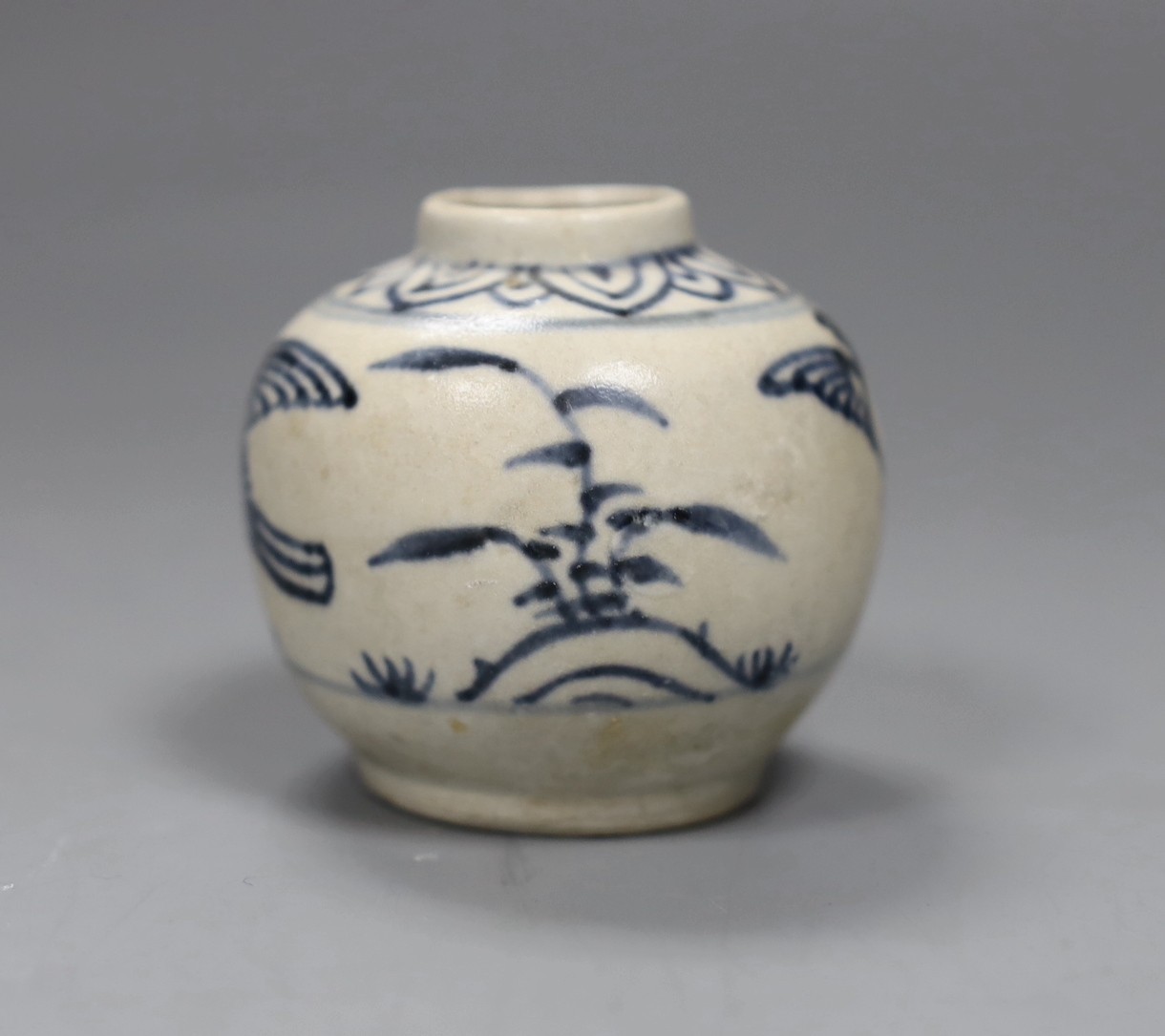 An Annamese blue and white jarlet, Hoi An Cargo, 6cms high